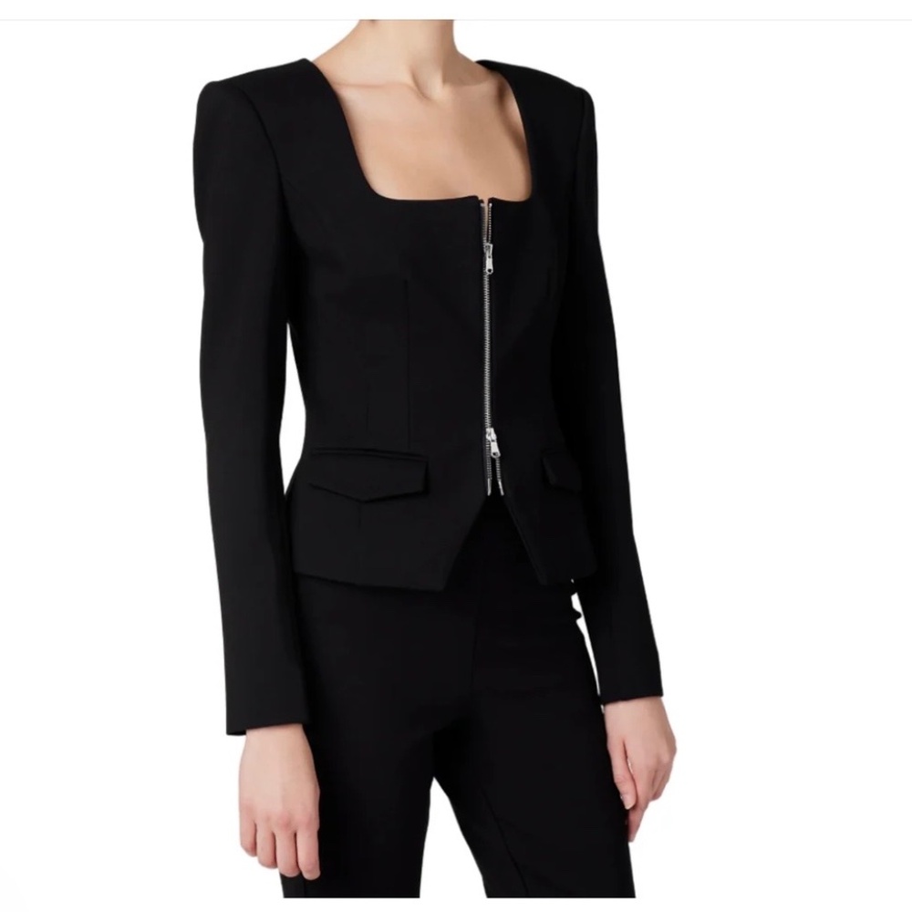 TOCCIN koda zip front long sleeve top, Size 6 - Picture 3 of 16